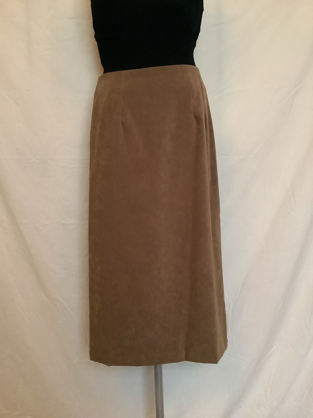Briggs Midi Skirt-Tan Beige Camel-Polyester Spandex Blend-8 Petite